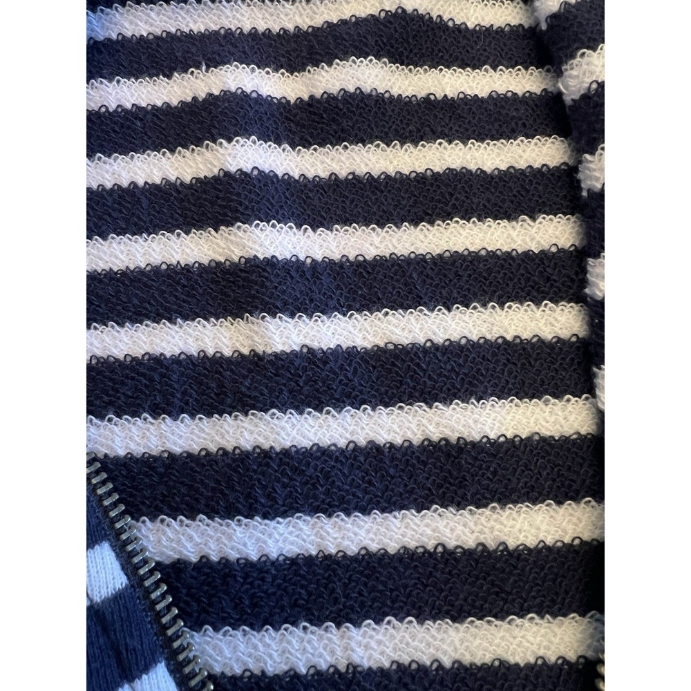 Ralph Lauren Hoodie Cotton Viscose Navy Striped Nautical Preppy Zip Up S/P - Picture 6 of 14